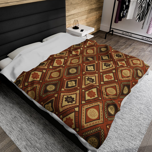 Daimani | Terracotta | Velveteen Plush Blanket