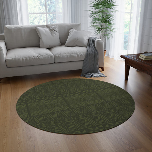 Tongatapu | Green | Round Rug