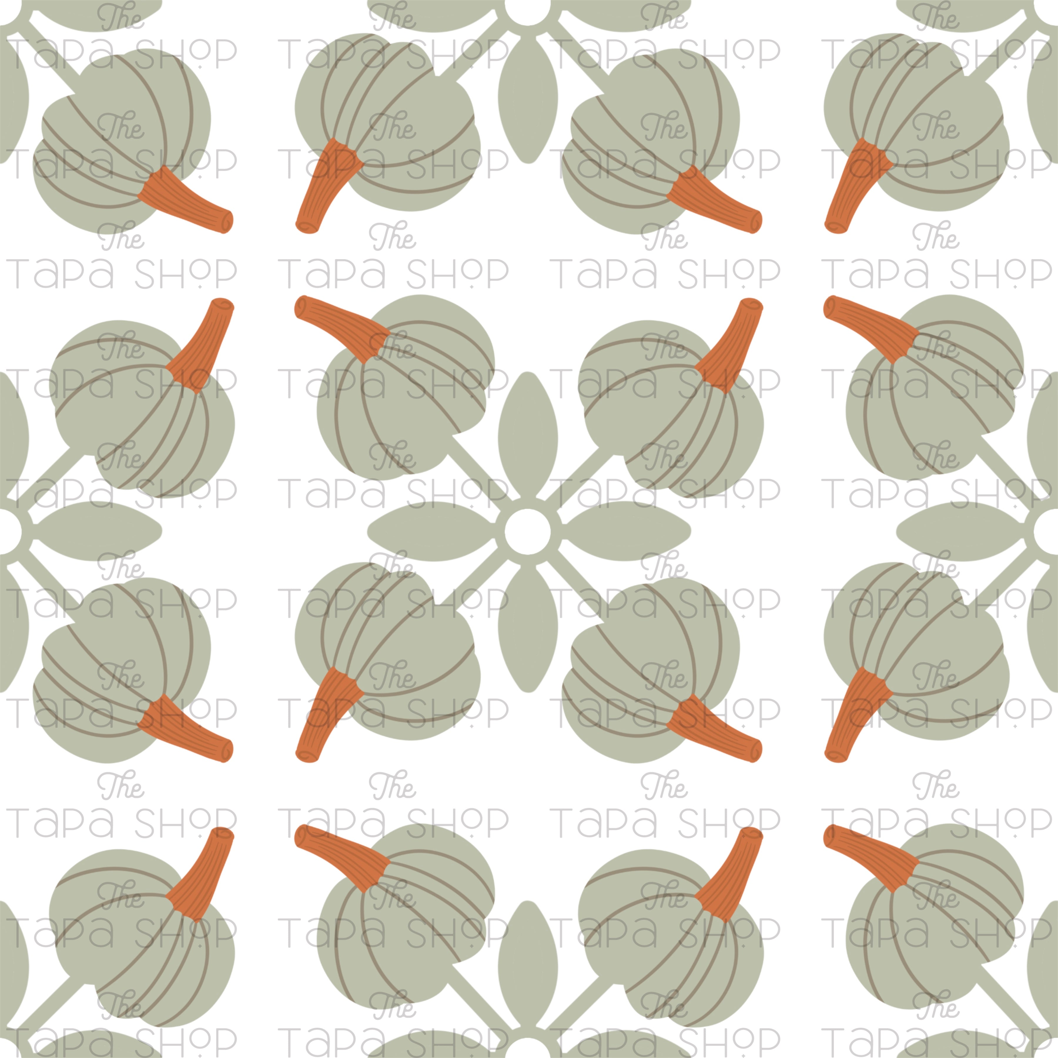 Green Pumpkin Quilted Kapa Seamless Pattern