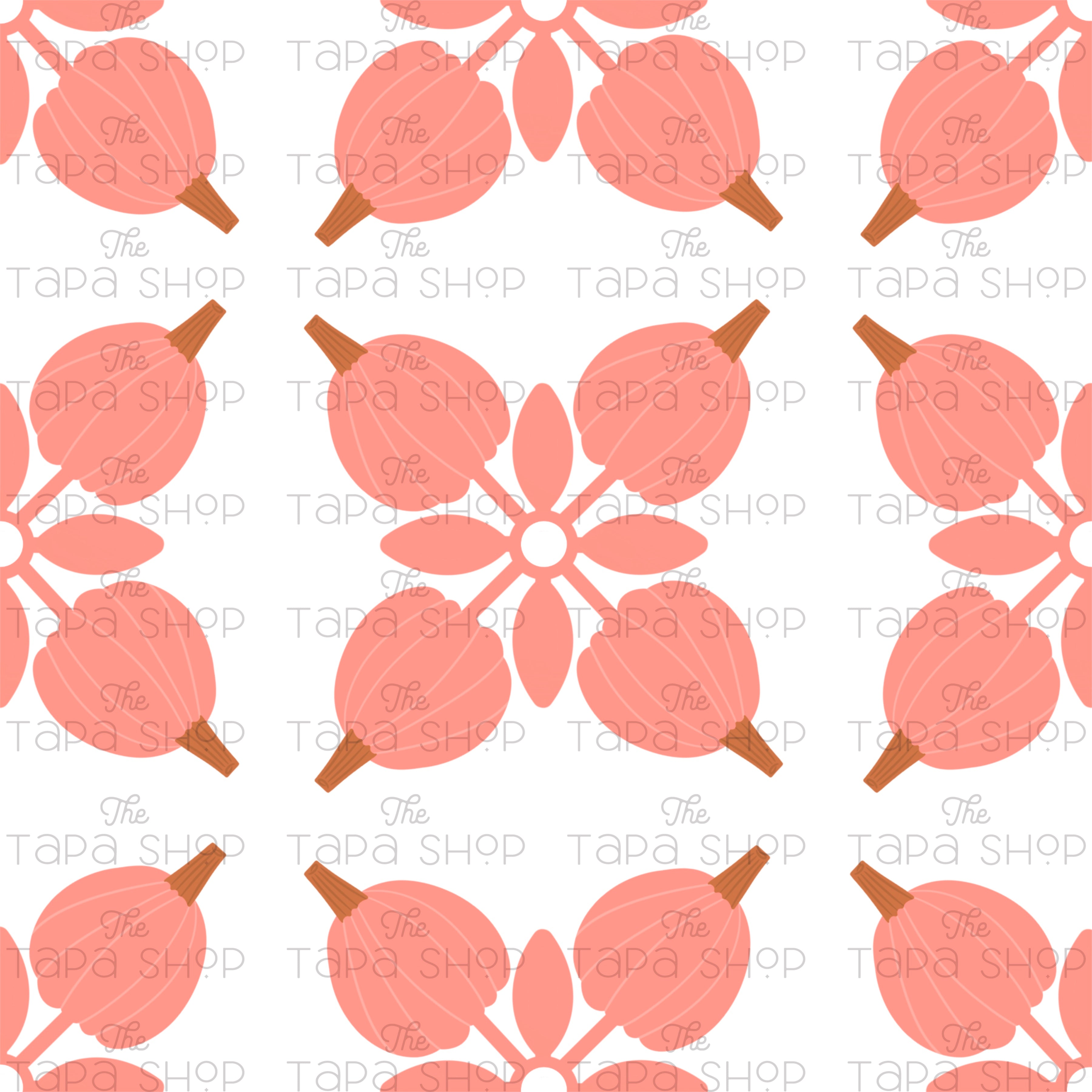 Pink Pumpkin Quilted Kapa Seamless Pattern
